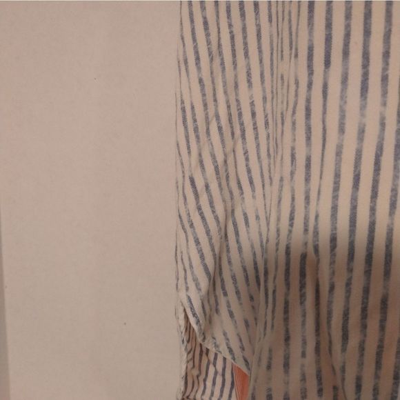 Harper Button Down Shirt Distressed Blue Stripe Sz Medium Faded Distressed Style - Picture 9 of 9